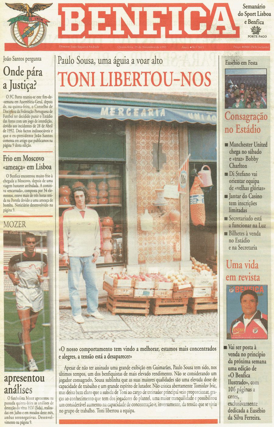 jornal o benfica 2615 1992-11-25